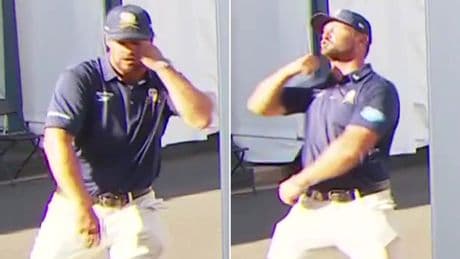 Bryson DeChambeau appears to punch himself in the face repeatedly live on Sky Sports in bizarre PGA Championship moment