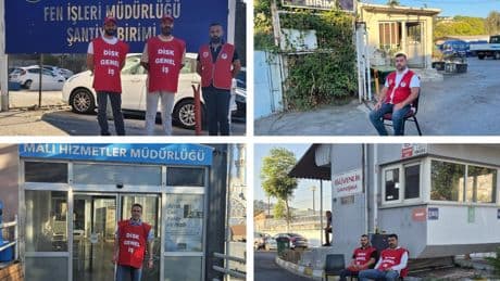 Konak Belediyesi işçileri iş bırakma eylemi yaptı