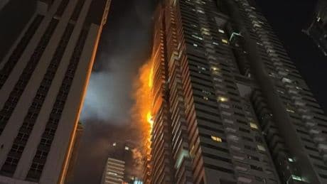 Huge inferno engulfs 67-storey Dubai skyscraper forcing thousands to flee