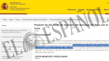 El Gobierno tenía registros de "68 inundaciones históricas significativas" en el barranco del Poyo cuando descartó las obras