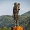 Bronze statue of Melania Trump is hacked off at the ankles and stolen in her homeland Slovenia - five years after wooden version was torched