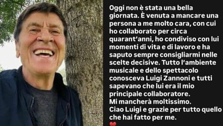 Gianni Morandi, morto lo storico manager Luigi Zannoni. Il dolore del cantante: «Eravamo insieme da 40 anni, ha sempre saputo consigliarmi»