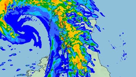 Storm Floris map shows where heavy rain and up to 85mph winds are set to hit the UK