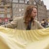 Why did 1,000 people watch a man fold a sheet in Edinburgh?