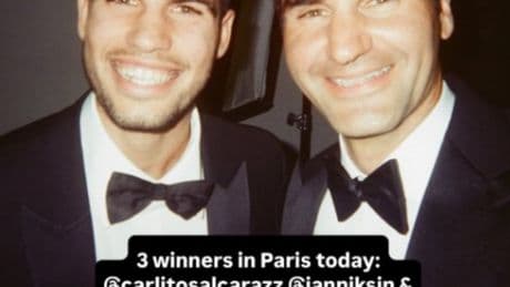 La emotiva felicitación de Federer a Alcaraz y Sinner por su partidazo