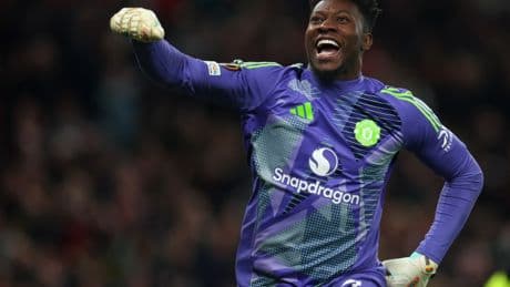 ‘Getting tips?’ ask fans as Man Utd star Andre Onana spotted in stands at different sport hours after Europa League epic