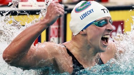 Katie Ledecky breaks own world record in stunning swim nine years after last setting mark
