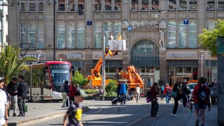 Videoüberwachung startet - Erste Kameras auf dem Erfurter Anger installiert