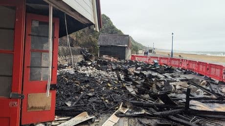 Overnight fire destroys Bournemouth beach huts