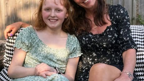 Emotional moment ‘kind’ Davina McCall meets girl, 11, who has brain tumour just like she did