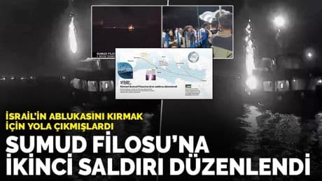 İsrail'in ablukası sürüyor: Gazze'ye yardım götüren Küresel Sumud Filosu'na yeni dron saldırısı
