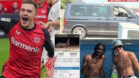 Florian Wirtz spotted at airport as incoming Liverpool star boards private jet ahead of £116MILLION record-breaking move to Anfield - with move likely to be confirmed TOMORROW