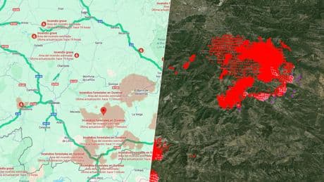 Los incendios que están asolando a España, vistos desde el espacio y a través de los mapas