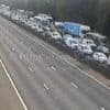 M1 closed in both directions after crash near central reservation – with queues for miles during rush hour