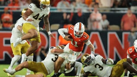 Carson Beck’s stellar debut leads No. 10 Miami by No. 6 Notre Dame in thriller