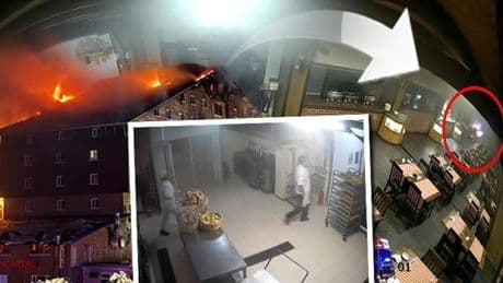 Otel faciasında yangının çıkış anı kamerada! Yangının başladığı cihazın ısınmayı önleyen termostatı bozukmuş