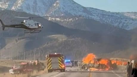 Seven killed after packed tourist bus crashes & bursts into flames near Yellowstone National Park on ‘dangerous highway’