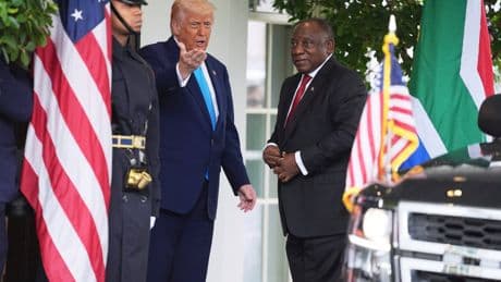 Trump falsely says South Africans fleeing ‘white genocide’ to Australia in chaotic meeting with Ramaphosa