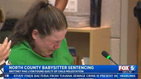 Babysitter who sent disabled children to paedophile boyfriend sobs at 100-year sentence