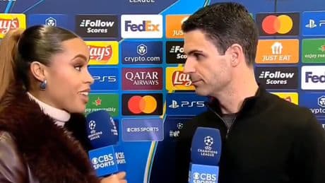 Fans tear into Mikel Arteta's awkward 'malfunctioning' interview after Arsenal defeat to PSG