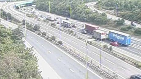 M11 closed in both directions due to two crashes near London airport