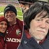 Meanwhile, at the rugby... Zara and Mike Tindall lark about as they cheer on British and Irish Lions in Melbourne