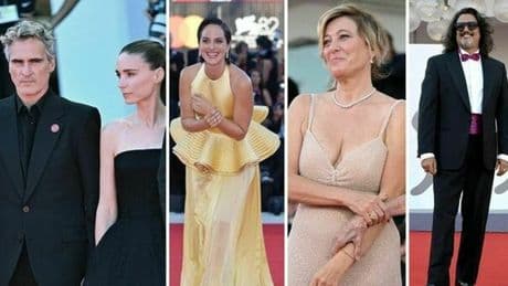 Venezia, pagelle look: Valeria Bruni Tedeschi con la mamma (7), Joaquin Phoenix (9), Alessandro Borghese ribalta il risultato (8), Alba Parietti? in paillettes (6)