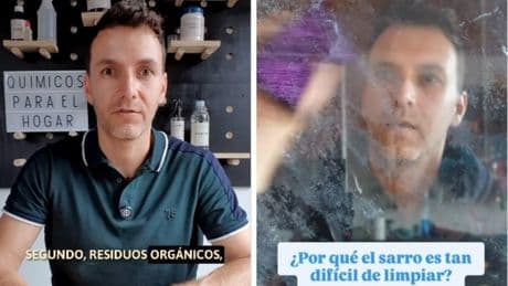El truco definitivo de un ingeniero químico para limpiar la cal de la mampara