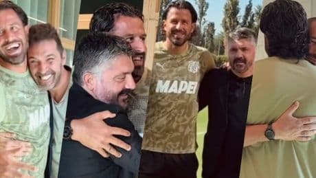 Italia, Gattuso con Buffon e Bonucci in visita al Sassuolo di Grosso
