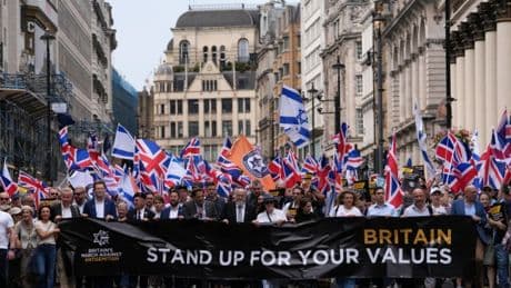 Thousands march to protest ‘wave of anti-Semitism’ after Gaza protests