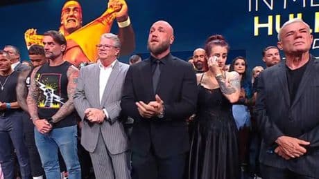 Hulk Hogan’s son joins WWE wrestlers in emotional tribute to his father
