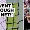 Confusion as Krejcikova hits ball through hole in net against Burrage