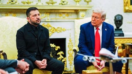 Zelensky tells Trump ‘it’s the best I had’ after turning up in black suit with no tie