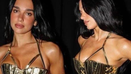 Unutulmaz konser! Dua Lipa'dan 'altın korseli' sahne şovu