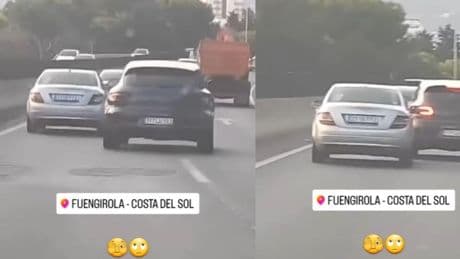 El temerario adelantamiento de un coche en una carretera de Fuengirola que casi provoca un accidente: “¿Para cuándo un test psiquiátrico para dar el carnet?”