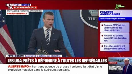 Frappes américaines en Iran: "Il s'agissait d'une part de continuer à défendre Israël, mais c'était une mission américaine avant tout", explique Pete Hegseth, secrétaire à la Défense des États-Unis