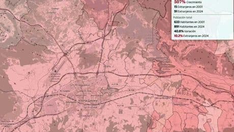 Consulta en este mapa cuánto ha aumentado la inmigración en tu municipio en los últimos 20 años