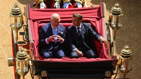 King and French president Macron display entente cordiale as state visit begins