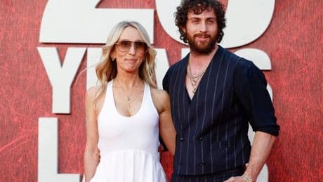 Aaron Taylor-Johnson, 35, and wife Sam, 58, look loved up at 28 Years Later premiere