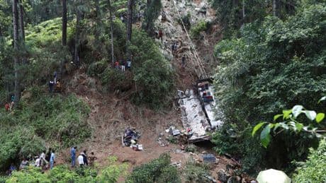 Passenger bus skids off a cliff in Sri Lanka, killing 21 people and injuring 35