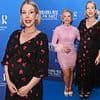 Pregnant Katherine Ryan, 42, stuns in a heart print dress as she joins her glam mother Julie McCarthy, 65, at gala night of Mamma Mia! The Party