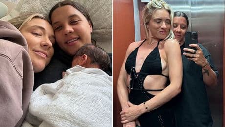 Sam Kerr and Kristie Mewis announce the birth of their first baby - as they reveal the newborn's VERY unusual name