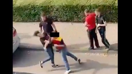 Augenzeuge filmt alles mit! - DHL-Fahrer prügelt auf Pärchen ein