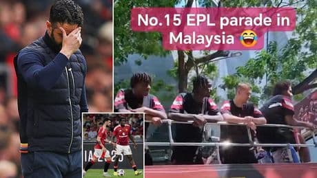 Man United's bizarre open-top bus parade through the streets of Kuala Lumpur is ruthlessly mocked by rival fans - amid 'embarrassing' defeat by exhibition side on Malaysia tour