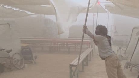 Burning Man’s ‘Orgy Dome’ destroyed by high winds as dust storm hits festival