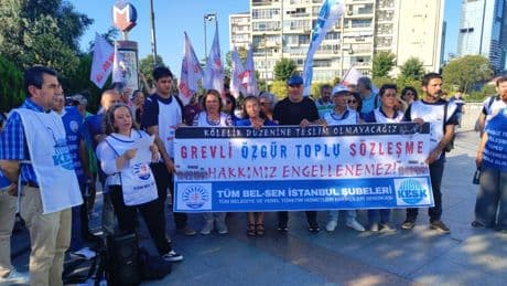 KESK üyesi belediye emekçileri İstanbul’da 27. dönem TİS taleplerini dile getirdi