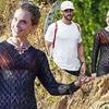 Emma Watson potters around in a sheer lace dress as she joins her hunky personal trainer for a hike in Saint Tropez