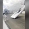 Passengers use emergency slides to flee plane fire in US