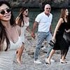 Lauren Sanchez struggles to keep her footing during double dinner date with husband Jeff Bezos as pair are joined by Leonardo DiCaprio and Vittoria amid $485m superyacht holiday