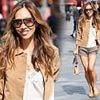 Myleene Klass puts on a leggy display in a pair of mini-shorts as she leaves Smooth radio - after passionately insisting her kids are not 'nepo babies'